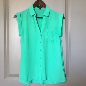 Green Button Down Blouse